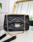 Faux Leather Chain Strap Shoulder Bag