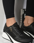 Side Zip Lace Up Wedge Trainers