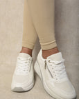 Side Zip Lace Up Wedge Trainers