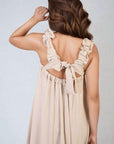 Square Neckline Ruffle Straps Tie Detail Beach Midi Dress - Toi ‘n’ Moi Ltd