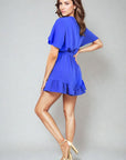 Belted Wrap-Over Frill Playsuit