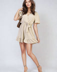 Belted Wrap-Over Frill Playsuit