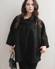 Cowl Neck Oversized Cape Jacket