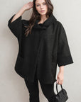 Cowl Neck Oversized Cape Jacket