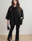 Cowl Neck Oversized Cape Jacket