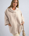 Cowl Neck Oversized Cape Jacket