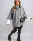 Cowl Neck Oversized Cape Jacket