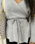 Wrap Tie Belt Knitted Cardigan