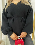 Wrap Tie Belt Knitted Cardigan