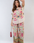 Printed Summer Wide Leg Trouser