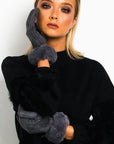 Faux Suede Fluffy Gloves