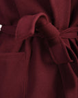 Waist Belt Longline Coat Jacket with Pocket