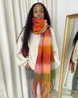 Striped Soft Comfortable Oversized Chunky Scarf