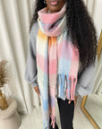 Striped Soft Comfortable Oversized Chunky Scarf