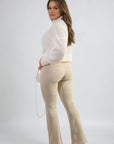 High Waisted Flare Leg Trouser