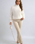High Waisted Flare Leg Trouser