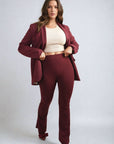 High Waisted Flare Leg Trouser