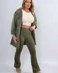High Waisted Flare Leg Trouser