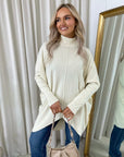 Rhinestone Detail Oversized Knitted Jumper