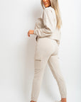 Cropped Long Sleeve Top and Cargo Joggers Co-ordinates