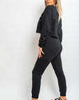 Cropped Long Sleeve Top and Cargo Joggers Co-ordinates