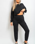 Cropped Long Sleeve Top and Cargo Joggers Co-ordinates