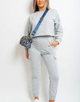 Cropped Long Sleeve Top and Cargo Joggers Co-ordinates