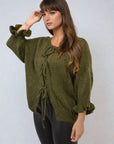 Tie Front Detail Chunky Knit Jumper