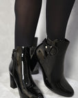 Patent Heeled Ankle Boots
