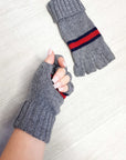 Fingerless Gloves with Stripe Detail