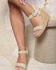 Sparkle Buckle Platform Wedge Sandals
