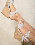 Sparkle Buckle Platform Wedge Sandals