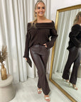 High Waisted Faux Leather Trouser