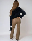 High Waisted Faux Leather Trouser