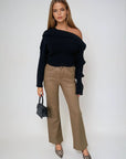 High Waisted Faux Leather Trouser