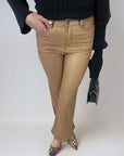 High Waisted Faux Leather Trouser