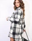 Plaid Print Long Sleeve Button Down Shacket