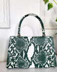 Faux Leather Printed Fold Over Bag