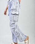 Multi Pockets Drawstring Cargo Jeans