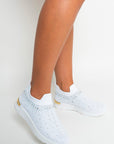 Rhinestone Decor Slip On Sock Trainers
