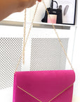 Faux Suede Envelope Clutch Bag