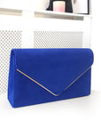 Faux Suede Envelope Clutch Bag