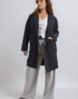 Buttoned Textured Jacket with Front Pockets - Toi ‘n’ Moi Ltd