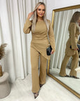 Asymmetric Long Sleeve Top and Flare Trouser Co-ord Set - Toi ‘n’ Moi Ltd