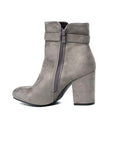 Buckle Faux Suede Ankle Boots - Toi ‘n’ Moi Ltd