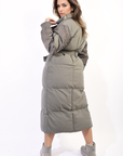 Long Belted Puffer Coat