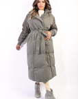 Long Belted Puffer Coat