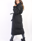 Long Belted Puffer Coat