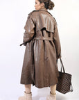 Lapel Neck Belted Trench Coat Jacket