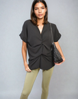 V-Neck Twist Front Top